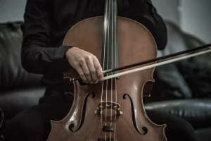 A photo of someone playing the cello